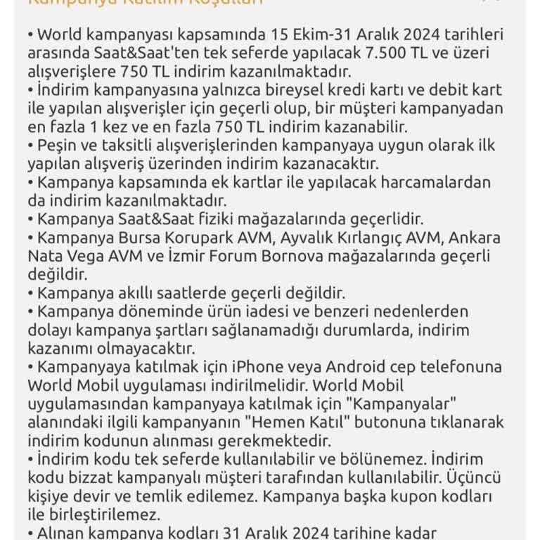 İndirimli Saat Alışverişinde Word Kart Sorunu