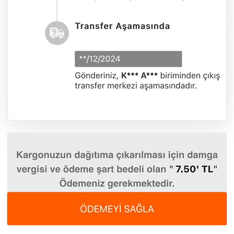 Ödenmiş Kargo Ücreti İçin Ekstra Ücret Talebi