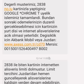 Google Chrome T Üyelik Şikayeti