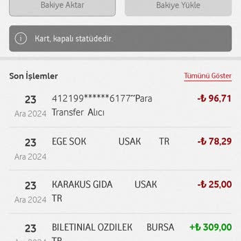 Vodafone Pay'de Eksik Bakiye Sorunu
