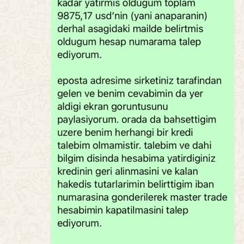 Master Trade'de Yanıltıcı İşlemler Ve İade Sorunu