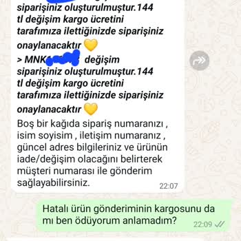 Yanlış Ürün Gönderimi Ve Haksız Kargo Ücreti Talebi