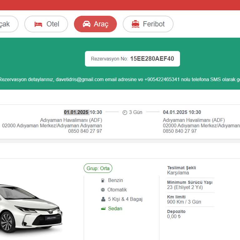 Araç Kiralama Rezervasyonunda Findeks Mağduriyeti