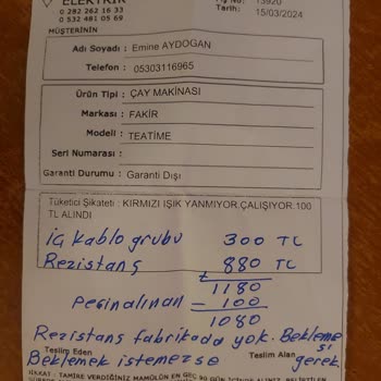 Yanlış Servis İşlemi Sonrası Mağduriyet