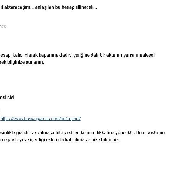 Travian'da Haksız Hesap Kapatma Ve Altın Kaybı