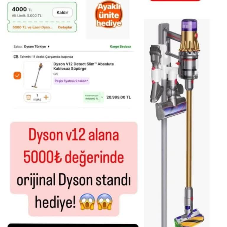 Dyson V12 Süpürge Hediye Ayaklı Ünite Eksik Geldi