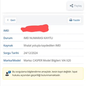 IMEI Uyumsuzluğu Nedeniyle Duraksayan Telefon