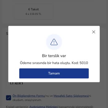 LCW Alışveriş Sitesinde Sürekli 5010 Hatası