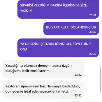 Yanlışlıkla Verilen Siparişin İptal Edilememesi Ve Destek Eksikliği
