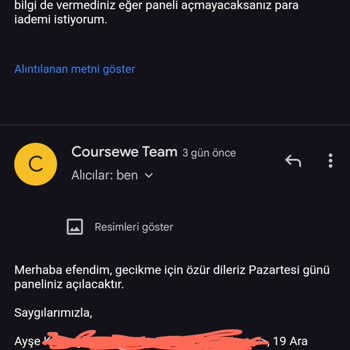 Eğitim Paneli Bilgileri Ve Para İadesi Sorunu