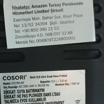 Amazon'dan Alınan Cosori Airfryer'ın Garanti Sorunu