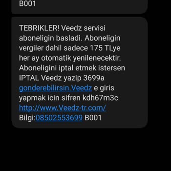 Onaysız Veedz Aboneliği Ve 175 TL Ücret Şoku
