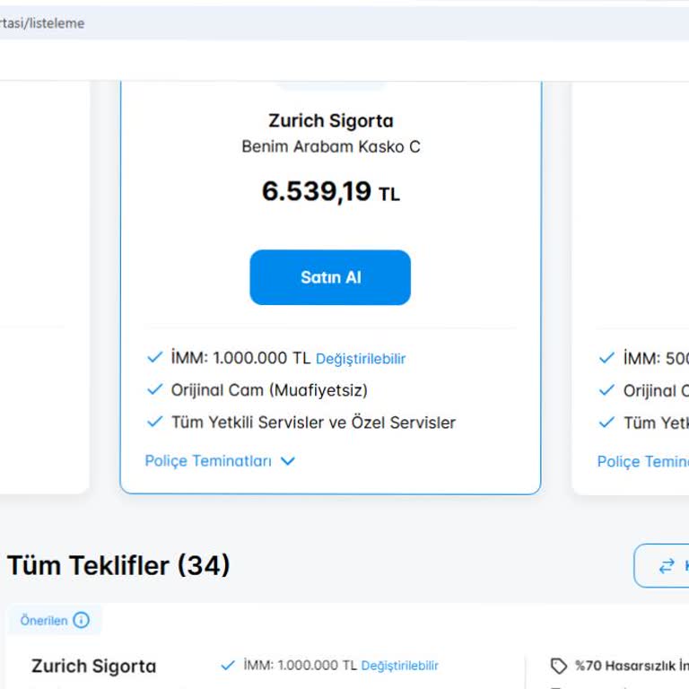 Sigortam.net İle Teklif Dönüşüm Sorunu