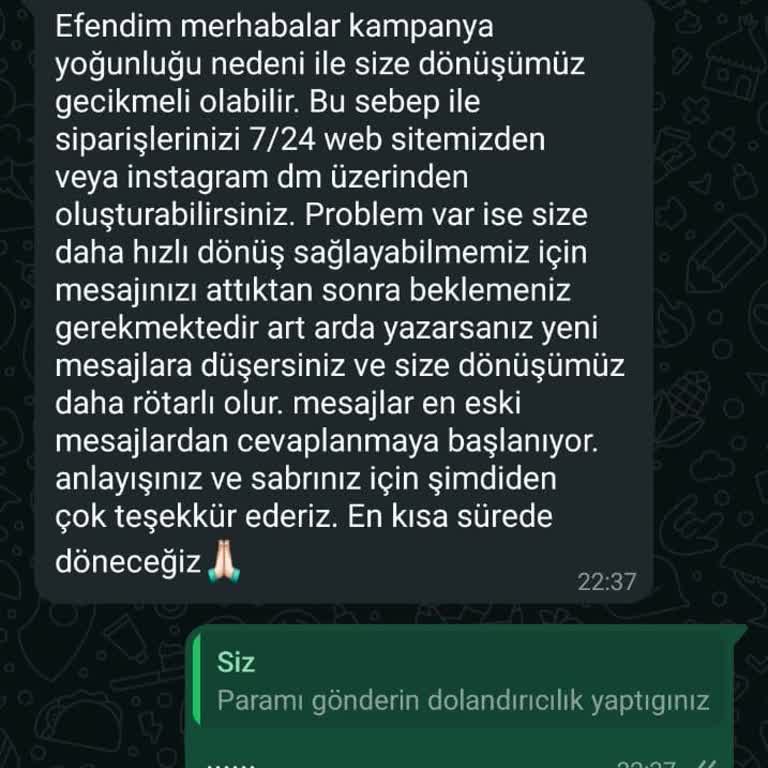 İade Edilmeyen Ürün Ve Para Sorunu