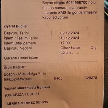 Kırık Mikrodalga Fırın Ve Müşteri Hizmetleri Sorunu