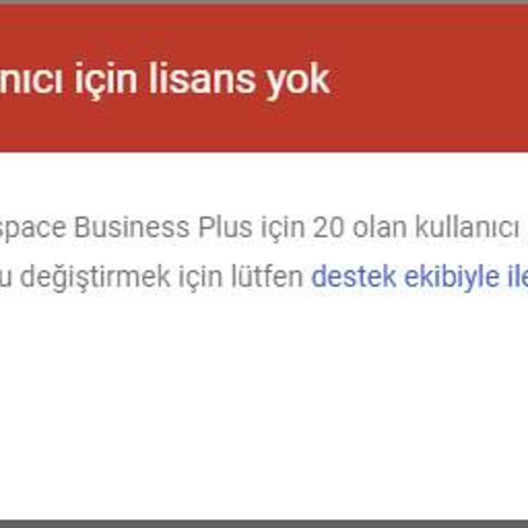 Google Workspace Lisans Artırımı İçin Destek Alamıyorum