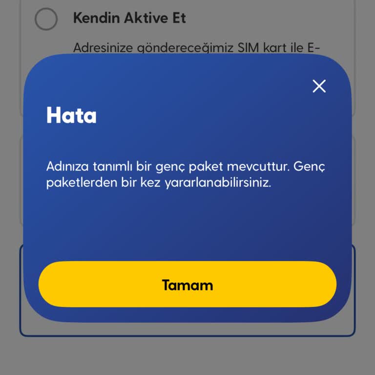 Genç Paketi Seçiminde Hata Ve Geçiş Sorunu