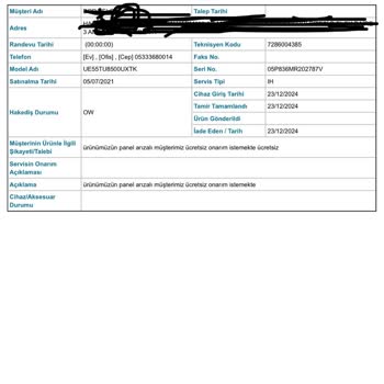 Samsung Televizyonlarda Kronik Panel Sorunu