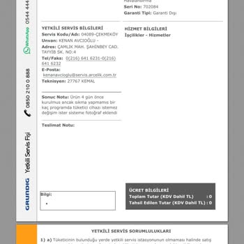 Grundig Çamaşır Makinesi Sıkma Sorunu Ve İlgisiz Servis