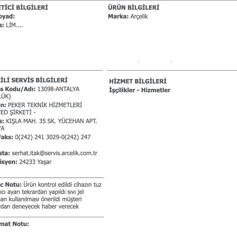 Arçelik Servis Hizmetlerinde Çözüm Yerine Oyalama