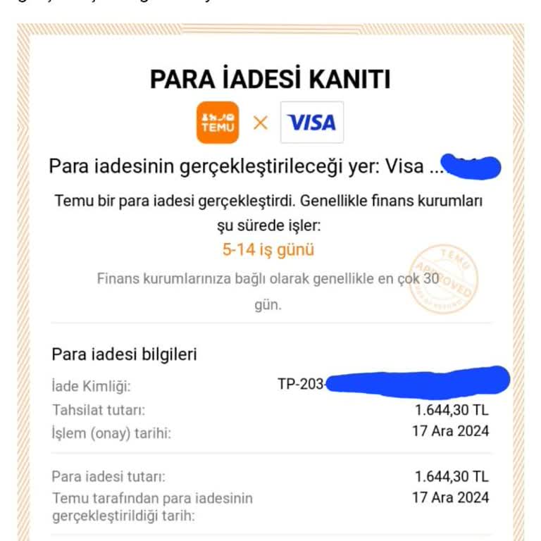 Temu'da İade Sorunu: Param Nerede?