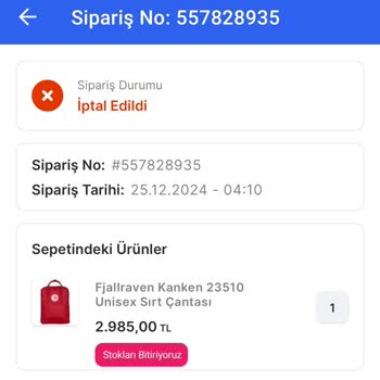 Yanlış Renk Gönderimi Ve İptal Mağduriyeti