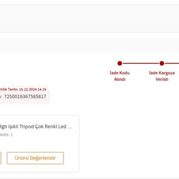 Trendyol'da Tripod İade Sürecinde Yaşanan Sorunlar