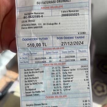 Tek Kişilik Haneye Gelen Aşırı Su Faturası