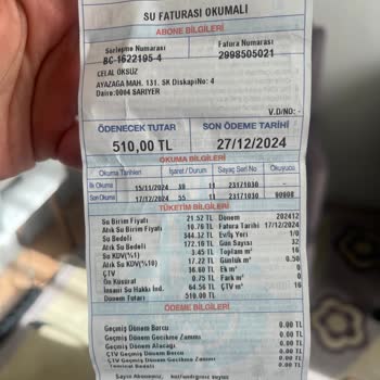 Tek Kişilik Haneye Gelen Aşırı Su Faturası