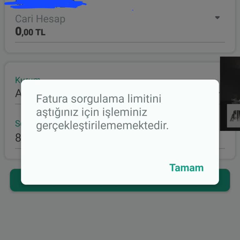 Fatura Sorgulama Limiti Sorunu