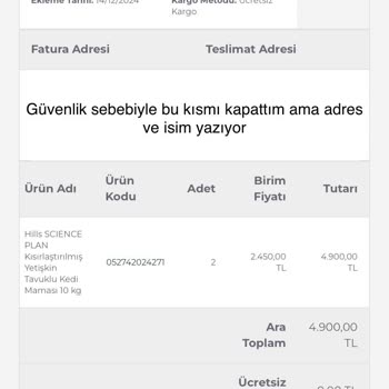 Mamasepetimde.com Sipariş Sorunu Ve İletişim Eksikliği