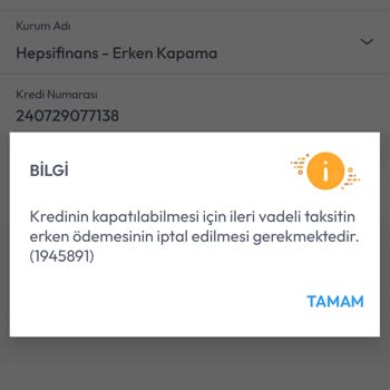 Erken Kredi Kapatma Engeli