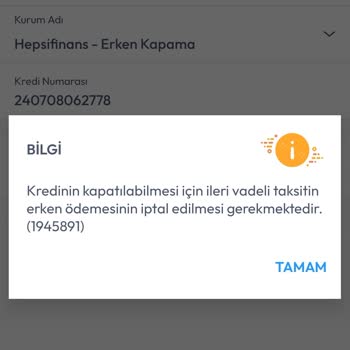 Erken Kredi Kapatma Engeli