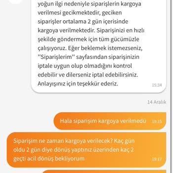 Kargolanmayan Ürün Ve Yanıltıcı Müşteri Hizmetleri Deneyimi
