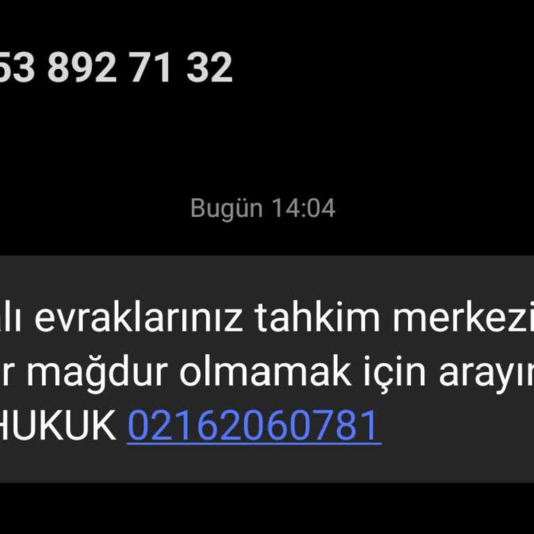 Ziraat Hukuk Adı Altında Dava / İcra SMS Dolandırıcılığı