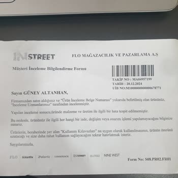Ayakkabıda Yırtık Var, İnceleme Kusur Bulamadı