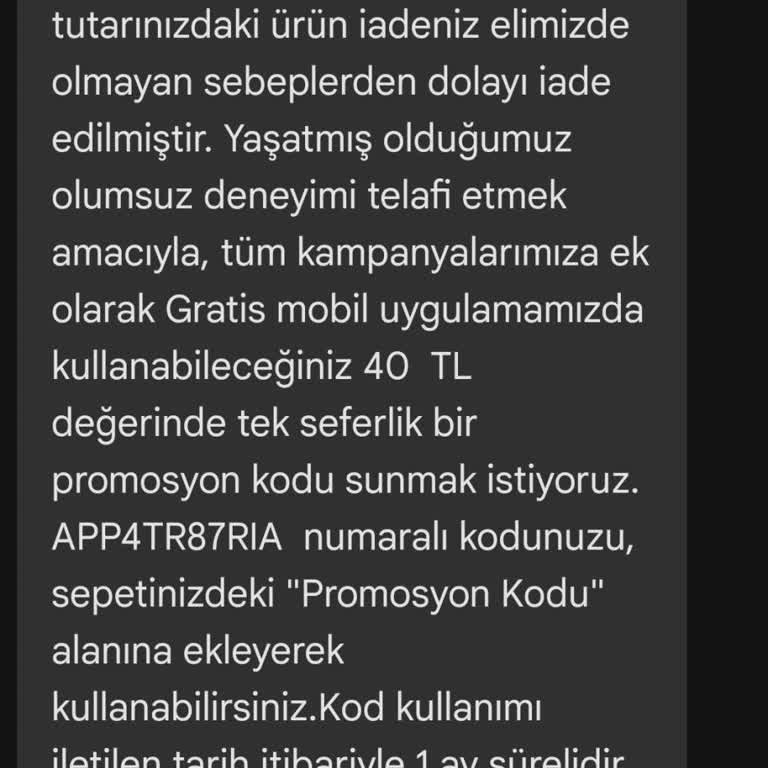 Stokta Olmayan Ürün İçin Para İadesi