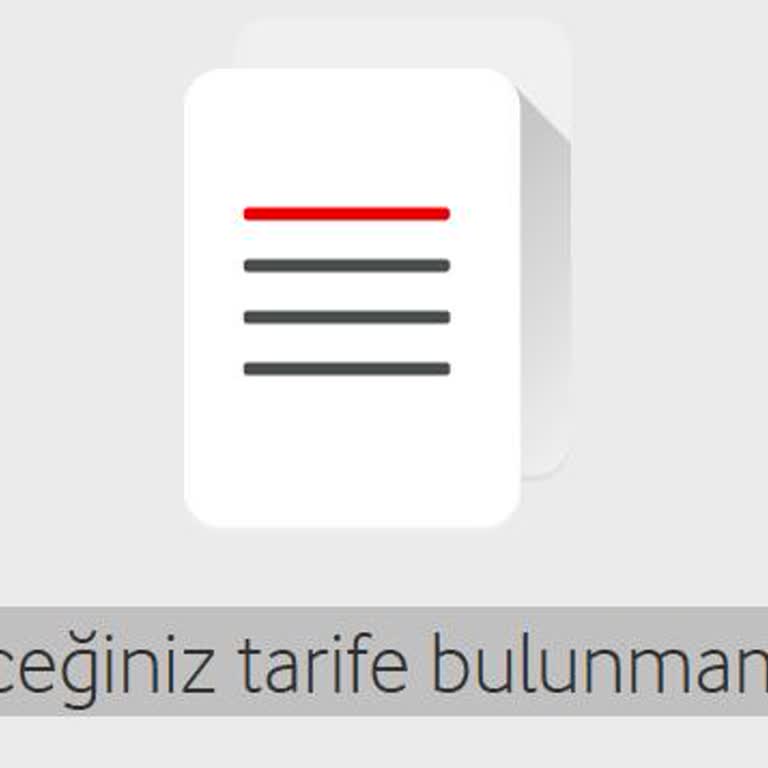 Tarife Seçenekleri Neden Gösterilmiyor?