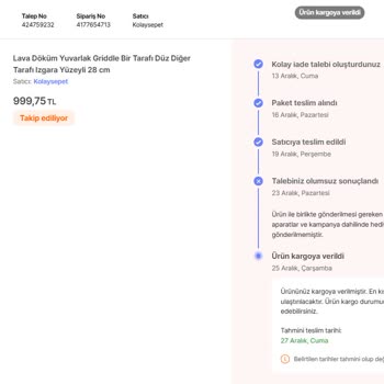 Yanlış Gönderim Ve İade Sürecinde Mağduriyet