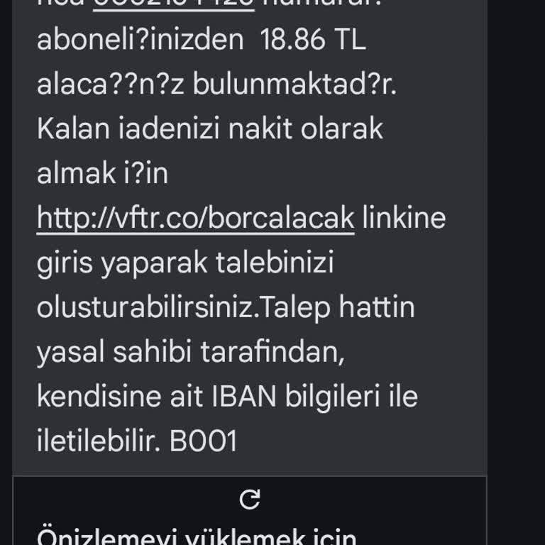 Vodafone'un İşlevsiz Linkiyle Alacak Sorunu