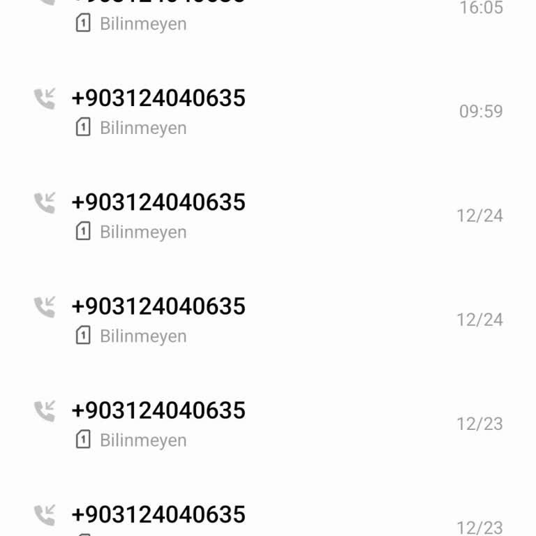 03124040635 Numara Tarafından Rahatsız Eden Gelen Aramalar!