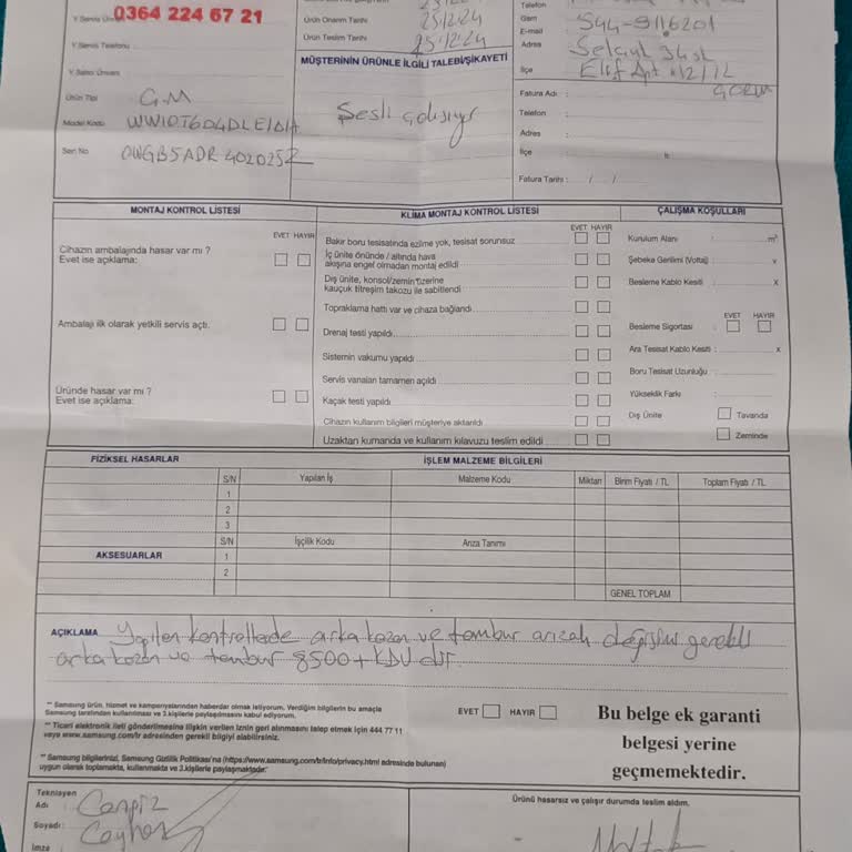 Kasko Vaadiyle Satılan Çamaşır Makinesi Mağduriyeti