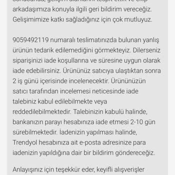 Yanlış Ürün Gönderimi Ve Yetersiz Müşteri Hizmetleri