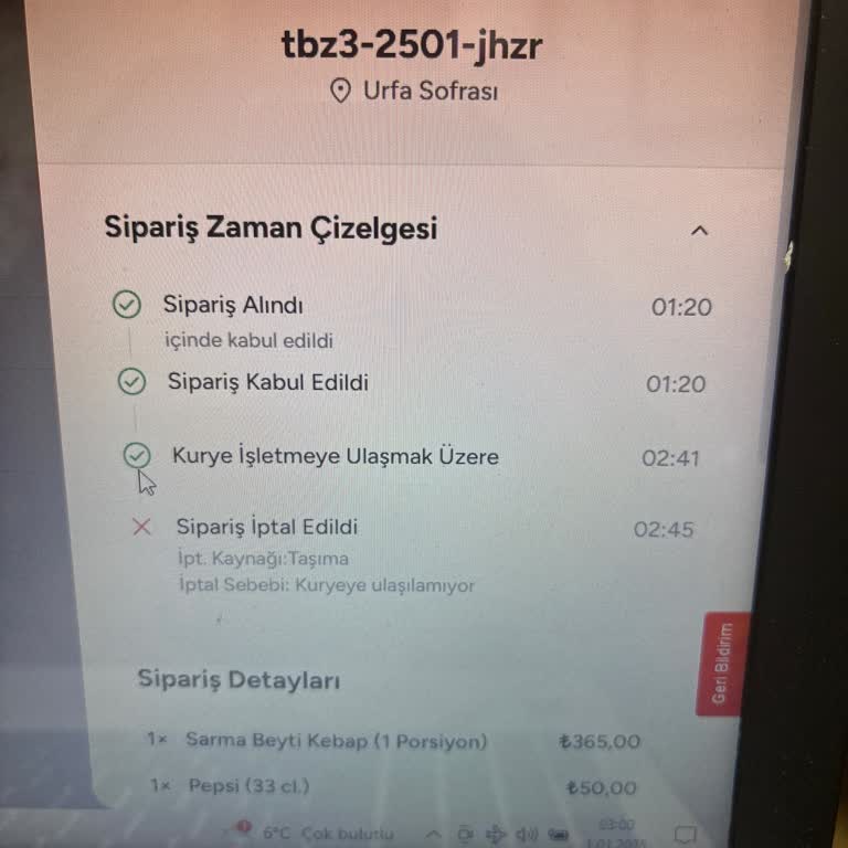 Yemek Sepeti Vale Hizmetinden Çıkış Sorunu