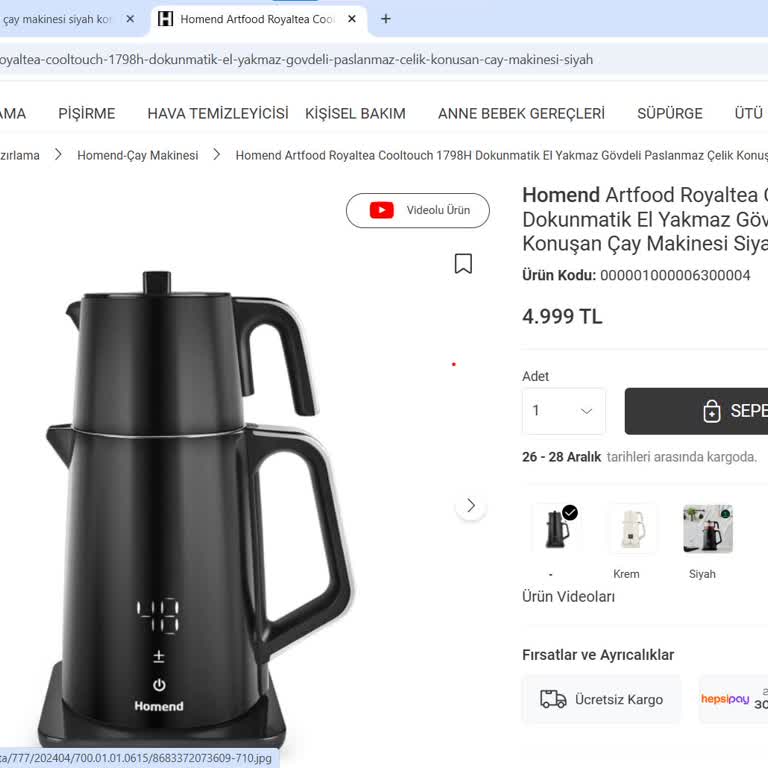 Homend Çay Makinesi: Renk Ve İade Sorunu