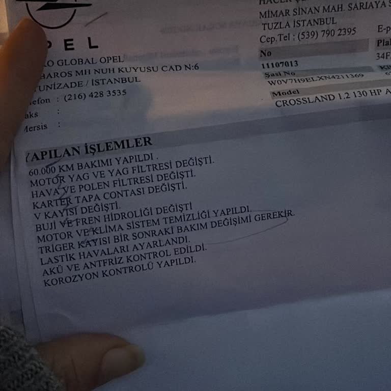 Opel Crossland Bakım Sorunu: Garanti Kapsamında Çözüm Talebi