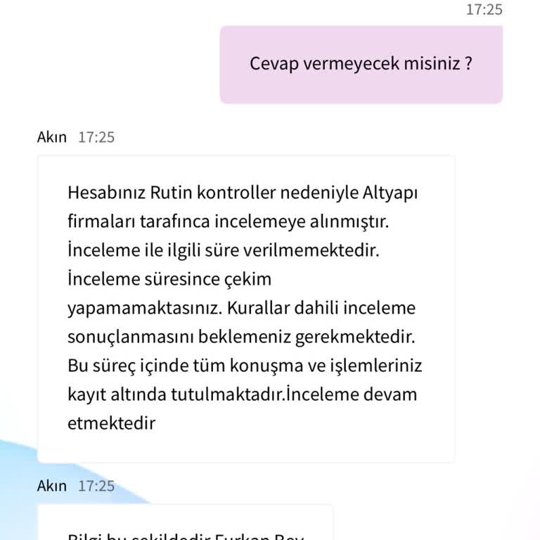 Onwin Hesabım İnceleme Altında, Paramı Çekemiyorum