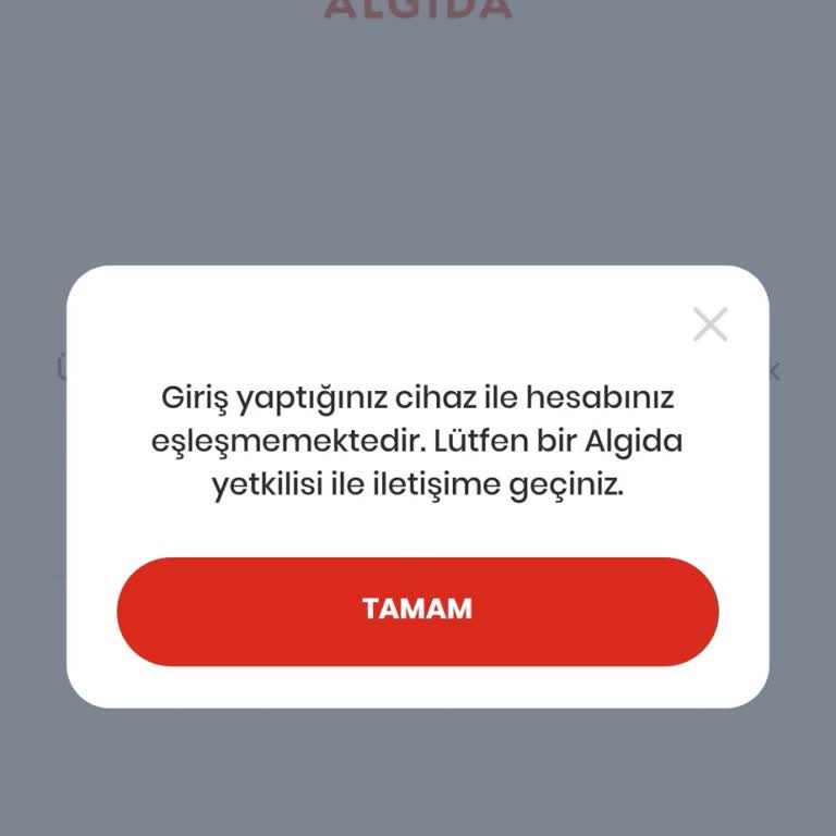 Algida Uygulamasına Giriş Sorunu