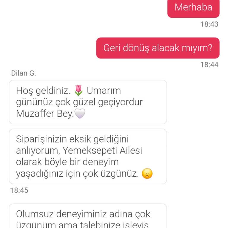 Eksik Sipariş Ve Yetersiz Destek