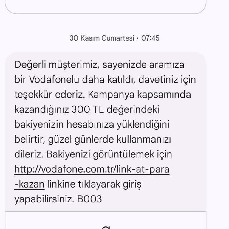 Vodafone Kampanyasında Yaşanan Sorun